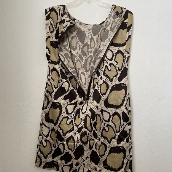 Vertigo Paris NWT Women Dress Size L Animal Print Shirt Chic Minimalism Basic - Picture 7 of 14